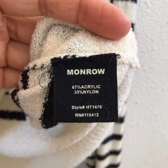 MONROW Boucle Knit Stripe Sweater Size Small - Picture 10 of 12